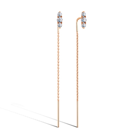 Золотые серьги «Фианиты» с фианитами