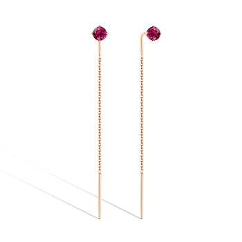 Золотые серьги с родолитом