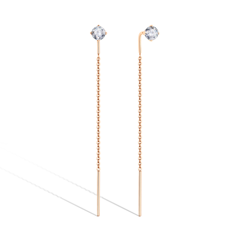 Золотые серьги «Фианиты» с фианитом