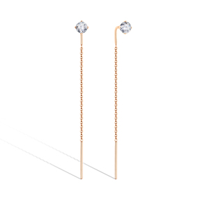 Золотые серьги с фианитом