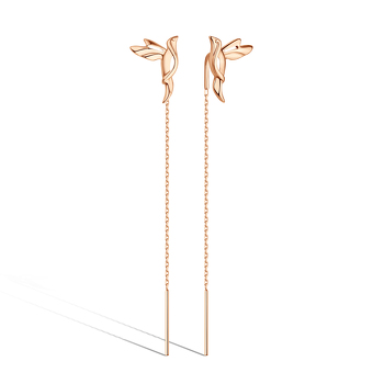 Золотые серьги «Линии света»