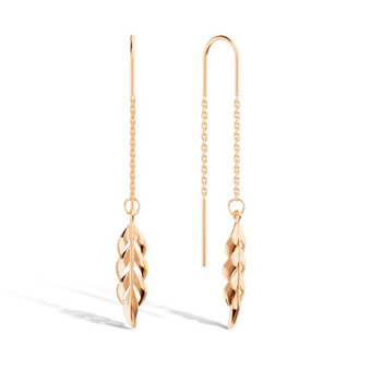 Золотые серьги-продевки «Линии света»