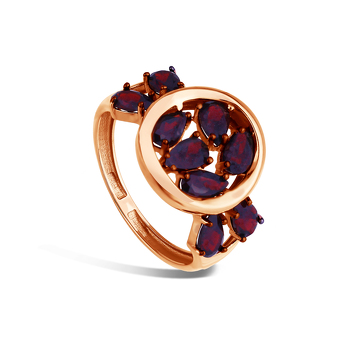 Золотое кольцо с гранатами