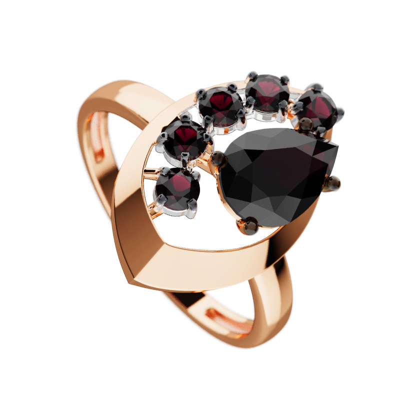 Золотое кольцо с гранатами