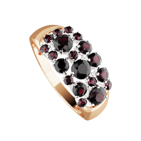 Кольцо из красного золота с гранатами 11-1355