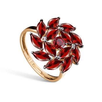 Золотое кольцо с гранатами