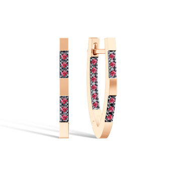 Серьги из красного золота с корундами 20-1815