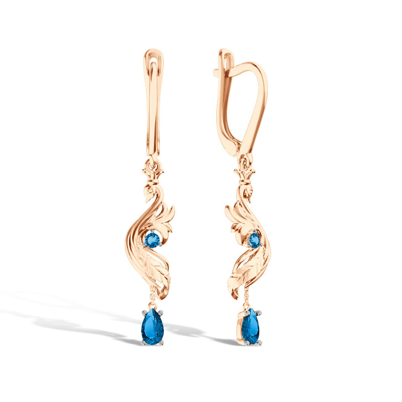 Золотые серьги с топазом