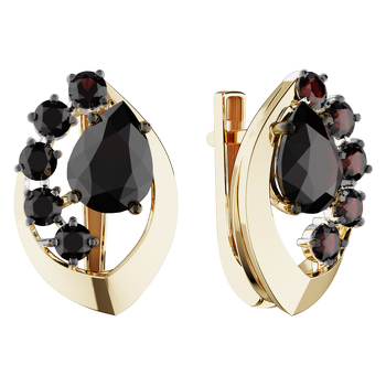 Серьги из красного золота с гранатами 21-1354