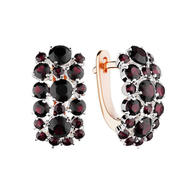 Серьги из красного золота с гранатами 21-1355