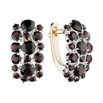 Серьги из красного золота с гранатами 21-1355
