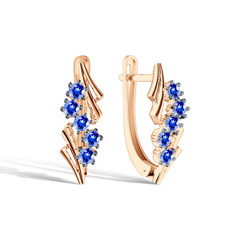 Золотые серьги с сапфирами