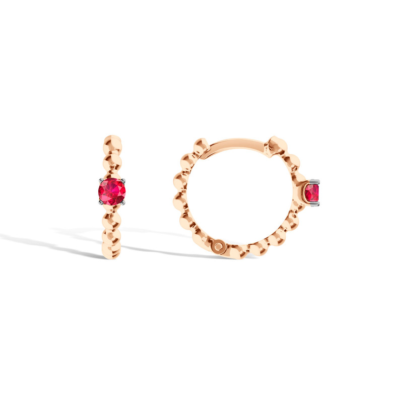 Золотые серьги с рубином