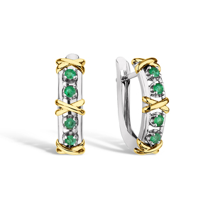Золотые серьги «Этерна» с изумрудами