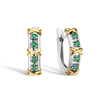 Золотые серьги с изумрудами