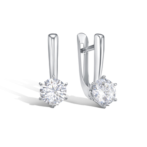 Золотые серьги с фианитом