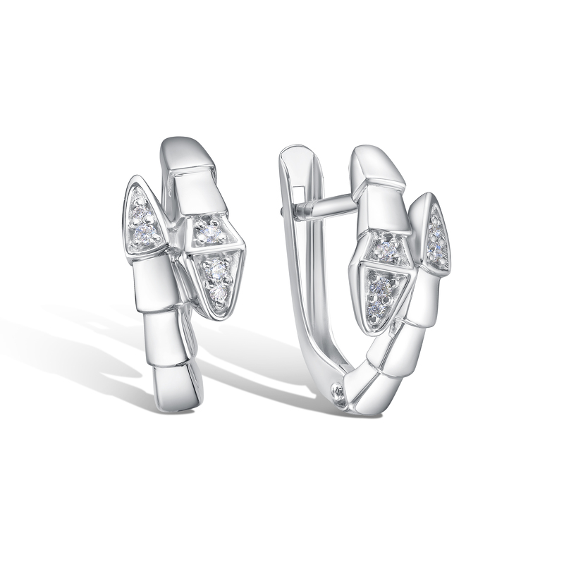 Золотые серьги с фианитами