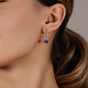 Золотые серьги с танзанитом