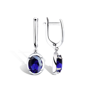 Золотые серьги с сапфиром