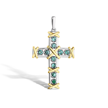 Золотой крест «Этерна» с изумрудом