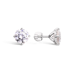 Золотые серьги-пусеты с муассанитом