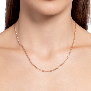 Золотая цепь «Ромб двойной» с алмазной огранкой