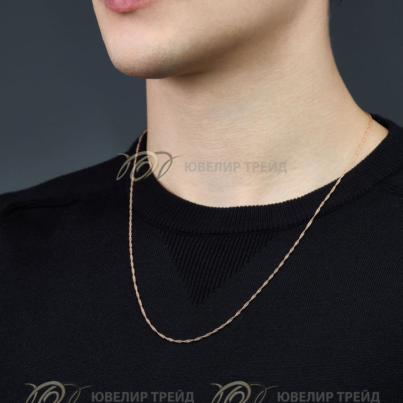 Золотая цепь «Сингапур» с алмазной огранкой