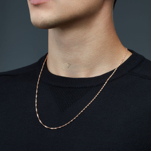 Золотая цепь «Сингапур» с алмазной огранкой