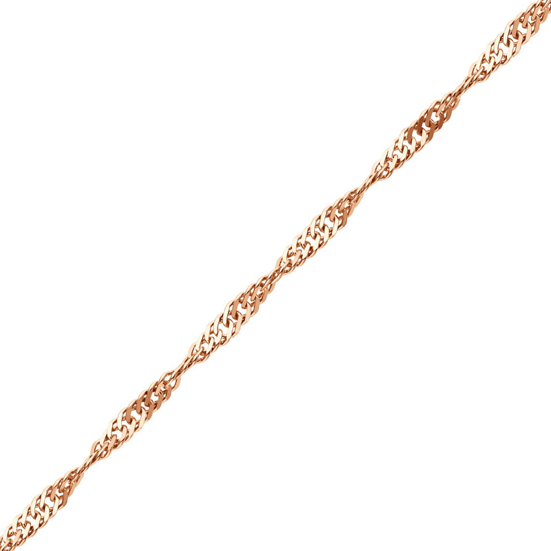 Золотая цепь «Сингапур» с алмазной огранкой