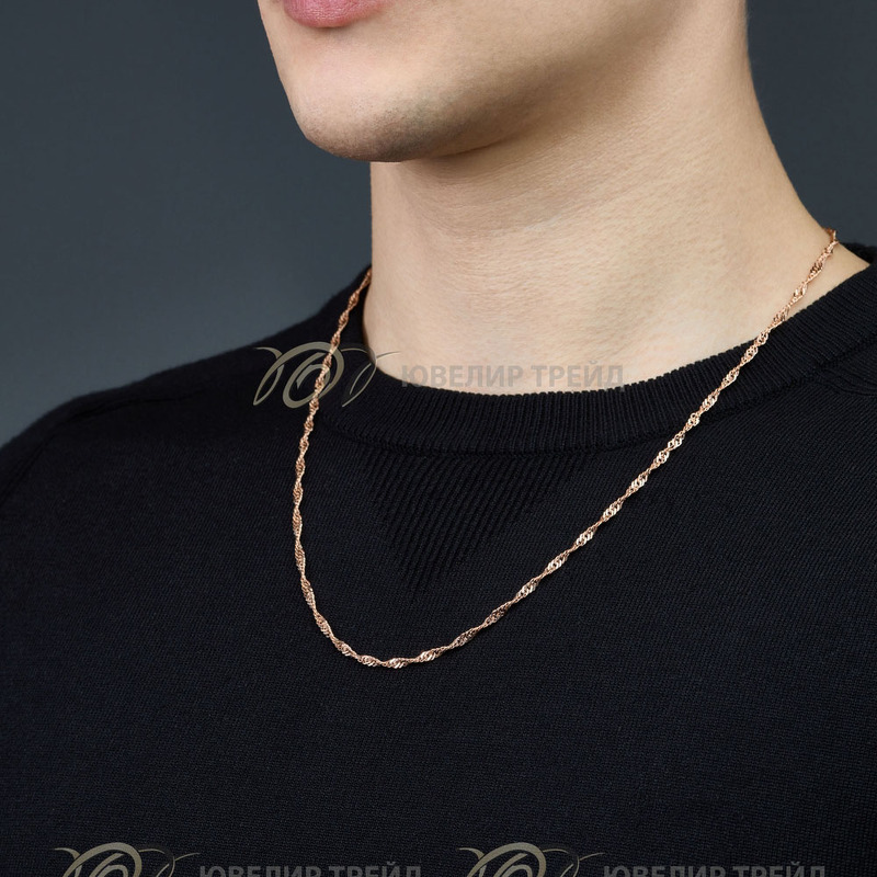 Золотая цепь «Сингапур» с алмазной огранкой