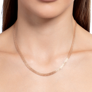 Золотая цепь «Бисмарк двойной» с алмазной огранкой