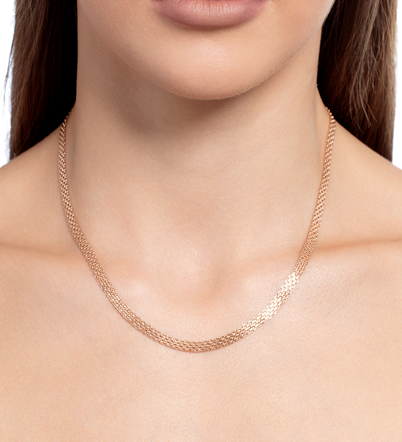 Золотая цепь «Бисмарк двойной» с алмазной огранкой