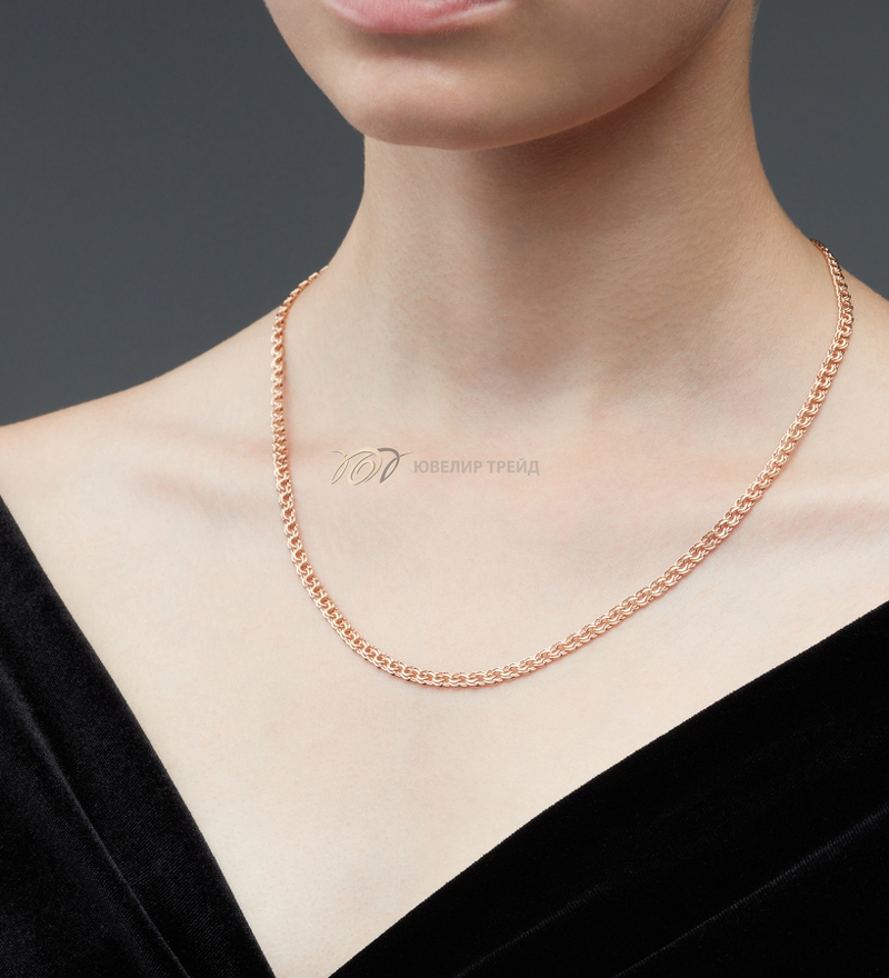 Золотая цепь «Гарибальди» с алмазной огранкой