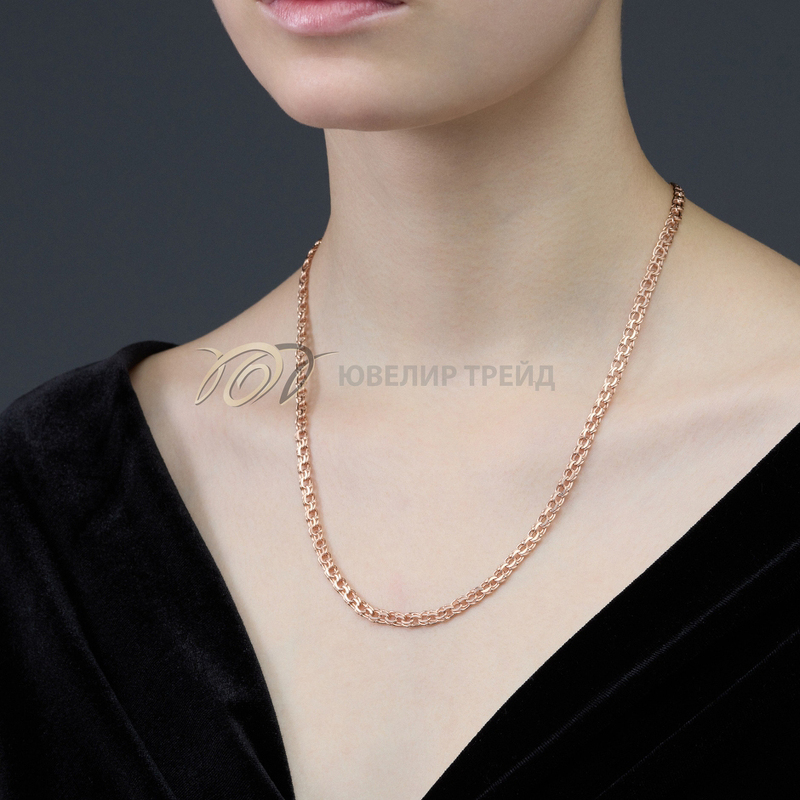 Золотая цепь «Гарибальди» с алмазной огранкой