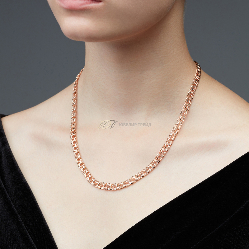 Золотая цепь «Гарибальди» с алмазной огранкой