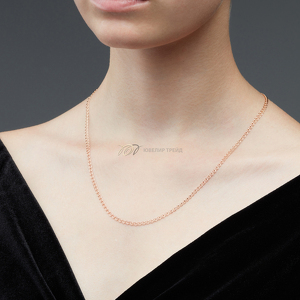 Золотая цепь «Сердечко» с алмазной огранкой