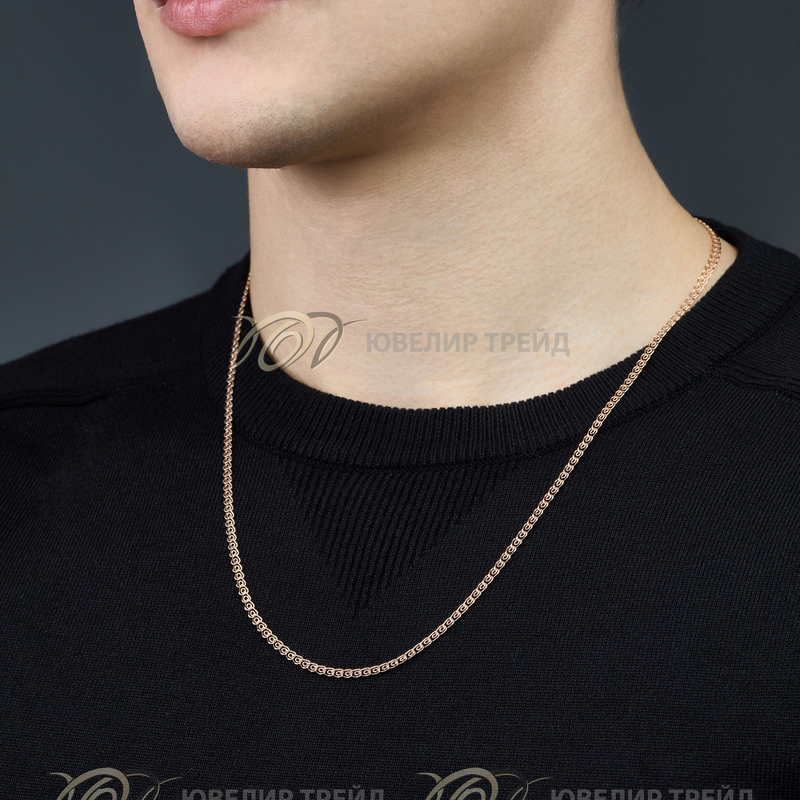 Золотая цепь «Сердечко» с алмазной огранкой