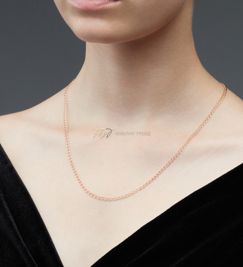 Золотая цепь «Сердечко» с алмазной огранкой