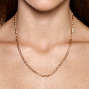 Золотая цепь «Сердечко» с алмазной огранкой