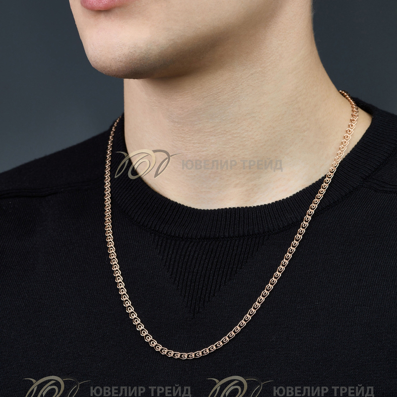 Золотая цепь «Сердечко» с алмазной огранкой