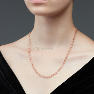 Золотая цепь «Сердечко» с алмазной огранкой