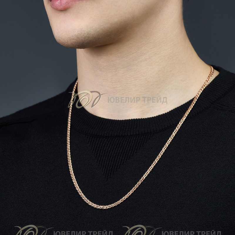 Золотая цепь «Нонна» с алмазной огранкой