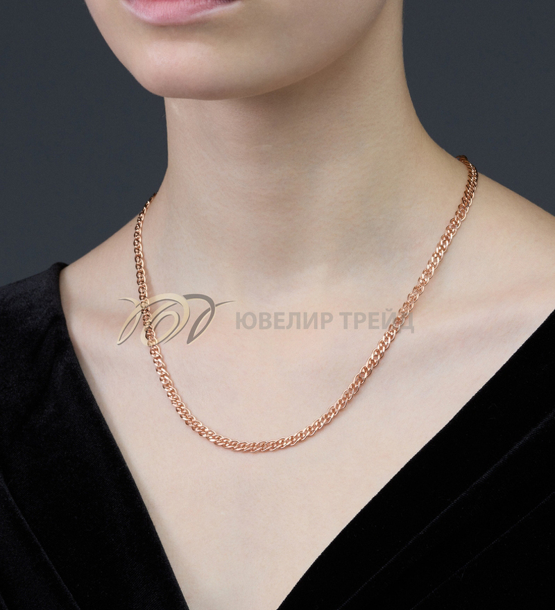 Золотая цепь «Нонна» с алмазной огранкой