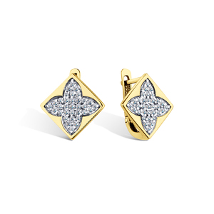 Золотые серьги с фианитами