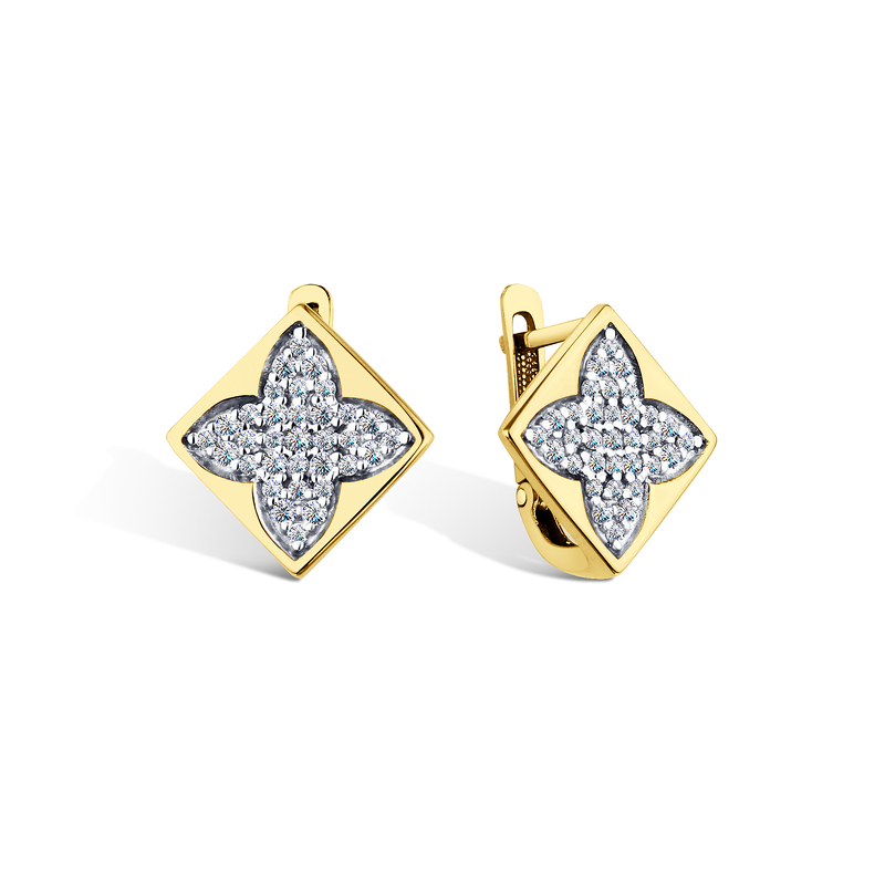 Золотые серьги с фианитами