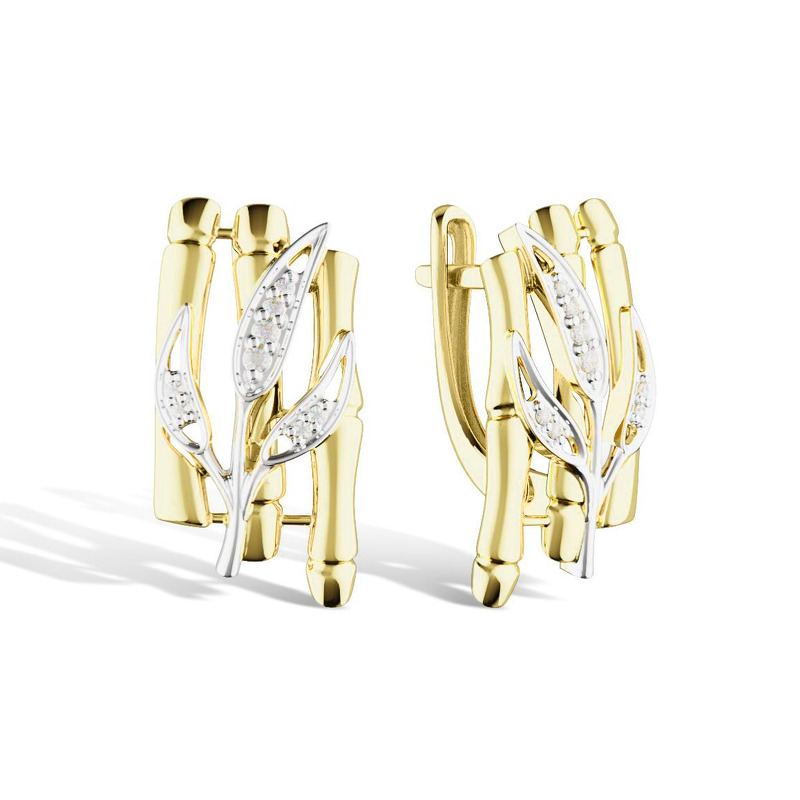 Золотые серьги с бриллиантами