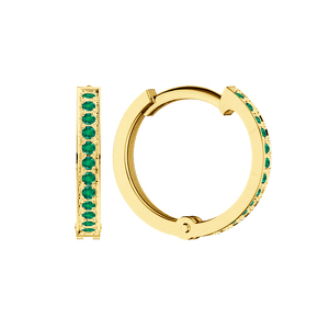 Золотые серьги-конго с изумрудами