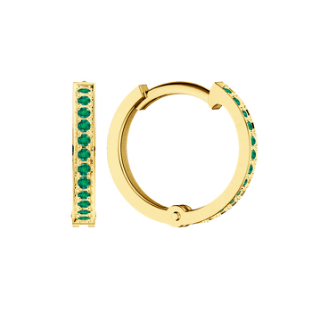 Золотые серьги-конго с изумрудами