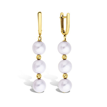 Золотые серьги с жемчугом