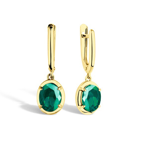 Золотые серьги с изумрудом